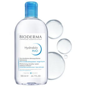 BIODERMA HYDRABIO H2O NAWILŻAJĄCY PŁYN MICELARNY DO OCZYSZCZANIA SKÓRY TWARZY I DEMAKIJAŻU 500 ML + PŁATKI KOSMETYCZNE 3 SZT.